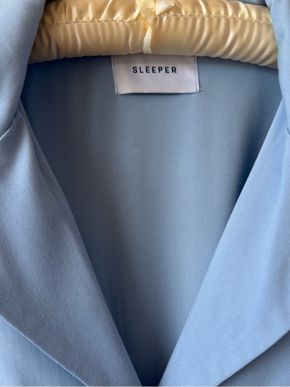 Luxury ‘Sleeper’ Powder Blue Ruffle Cuff Pajama Shirt - Picture 4 of 7